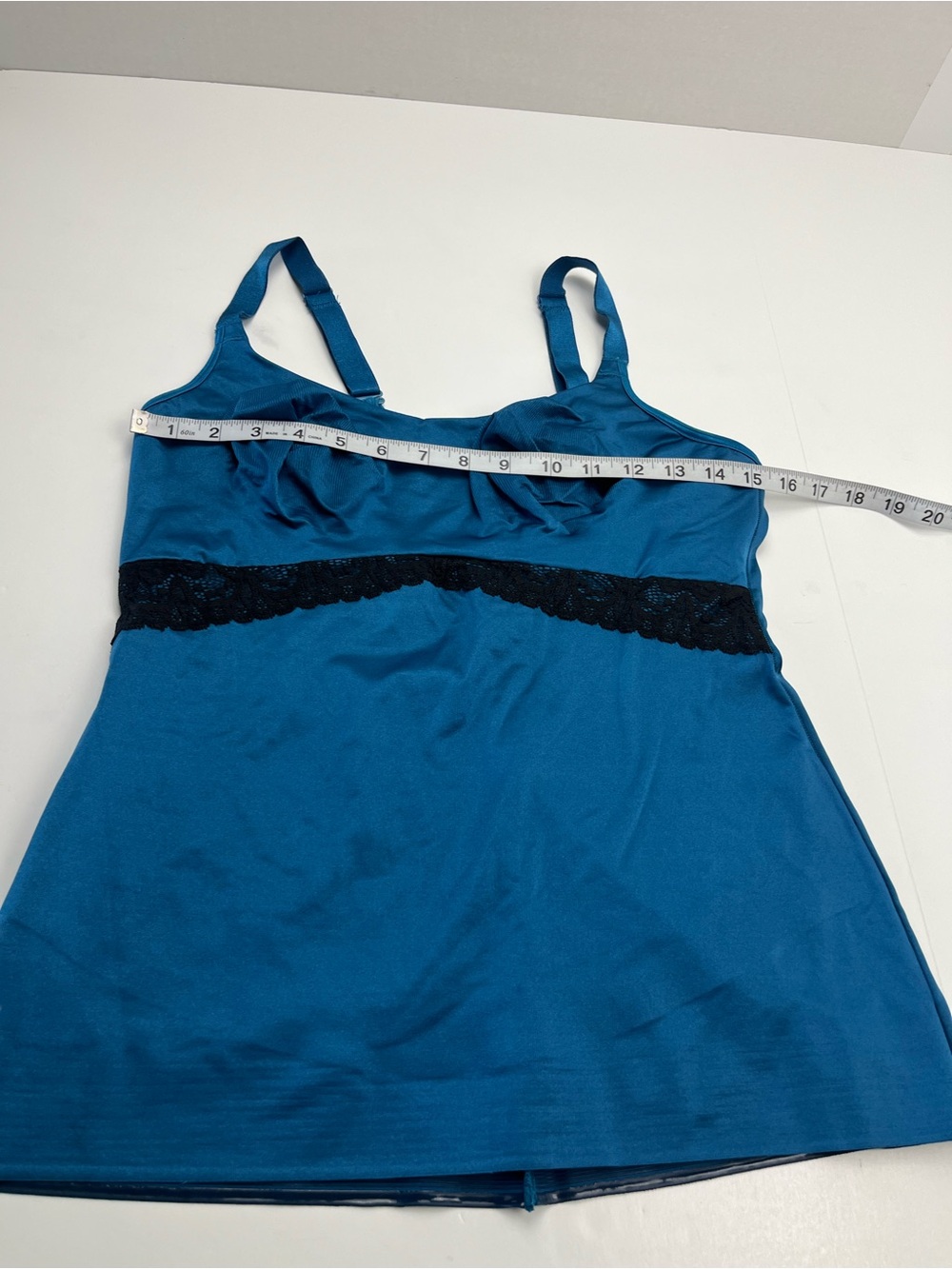 Ruby Ribbon Lace Cami Camisole Tank Top Size 40 Teal Blue Womens Style 3024 - Picture 4 of 7